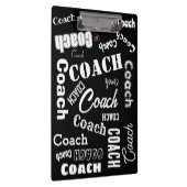 Schwarz-Weiß Personalisiert Coach Geschenk Name Ku Klemmbrett (Rechts)