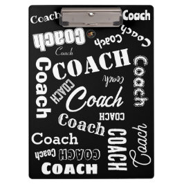 Schwarz-Weiß Personalisiert Coach Geschenk Name Ku Klemmbrett