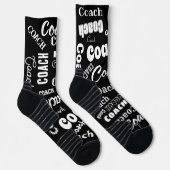 Schwarz-Weiß Personalisiert Coach Geschenk Name Ku Socken (Rechts)
