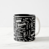 Schwarz-Weiß Personalisiert Coach Geschenk Name Ku Zweifarbige Tasse (VorderseiteRechts)