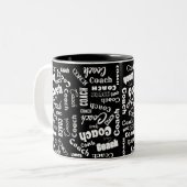 Schwarz-Weiß Personalisiert Coach Geschenk Name Ku Zweifarbige Tasse (Vorderseite Links)