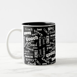 Schwarz-Weiß Personalisiert Coach Geschenk Name Ku Zweifarbige Tasse