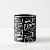 Schwarz-Weiß Personalisiert Coach Geschenk Name Ku Zweifarbige Tasse (Mittel)
