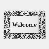 Schwarz-Weiß-Personalisiert Fußmatte (Vorderseite)