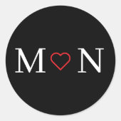 Schwarz-Weiß-personalisiert Runder Aufkleber (Vorderseite)