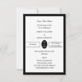 Schwarz-Weiß-Personalisiert Save The Date (Vorderseite)