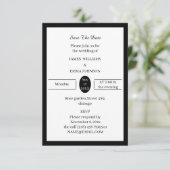 Schwarz-Weiß-Personalisiert Save The Date (Stehend Vorderseite)