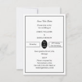 Schwarz-Weiß-Personalisiert Save The Date (Vorderseite)