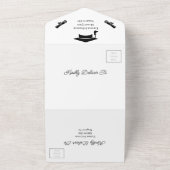 Schwarz-Weiß-Personalisiert Save the Date All In One Einladung (Außenbereich)