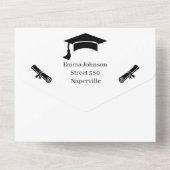 Schwarz-Weiß-Personalisiert Save the Date All In One Einladung (Rückseite)