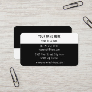 Schwarz-weiß Personalisierte Design Business Card Visitenkarte