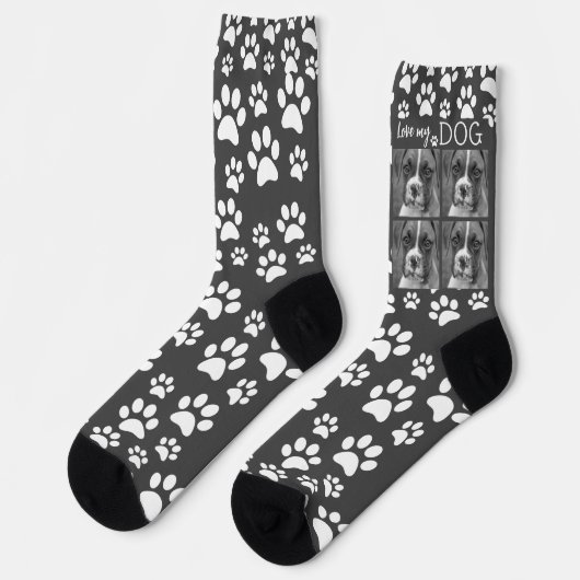 Schwarz-Weiß-Personalisierte Socken - Bild für Hau (Linkes Detail)