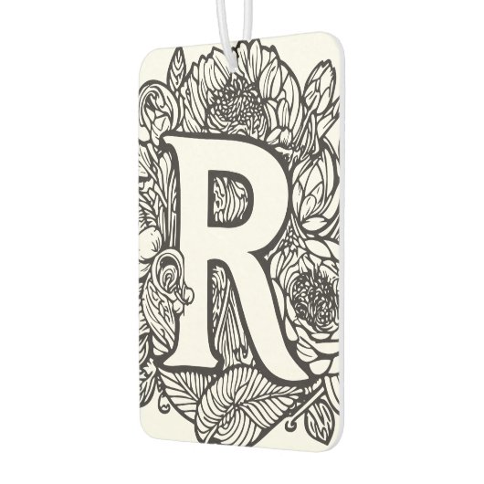 Schwarz-Weiß-Personalisierte Tinte Tattoo-Blume Autolufterfrischer (Links)