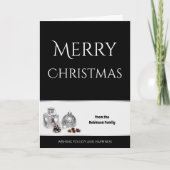 Schwarz-Weiß-Personalisierte Weihnachtskarte Karte (Vorderseite)
