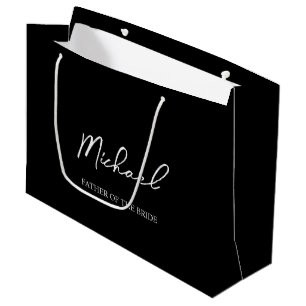 Schwarz & Weiß Personalisiertes Hochzeitsfeier Nam Große Geschenktüte