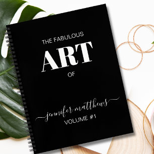 Schwarz Weiß Personalisiertes Skizzenbuch Ihr Name Notizblock