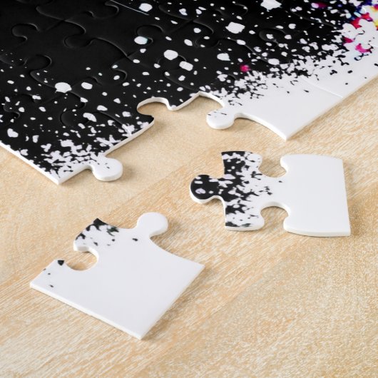 Schwarz-Weiß-Pfad und Abstrakter Waldweg Puzzle (Seite)