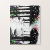 Schwarz-Weiß-Pfad und Abstrakter Waldweg Puzzle (Vertikal)