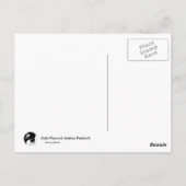 Schwarz-Weiß-Pfau-Anzeige Postkarte (Rückseite)