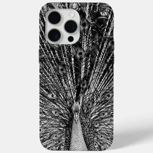 Schwarz-Weiß-Pfau Case-Mate iPhone Hülle (Rückseite)