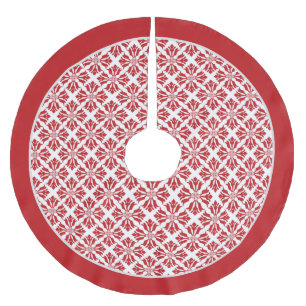 Schwarz-Weiß-Pfefferminzmuster Polyester Weihnachtsbaumdecke