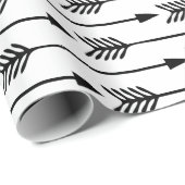 Schwarz-Weiß-Pfeile Geschenkpapier (Rolleneckpunkt)