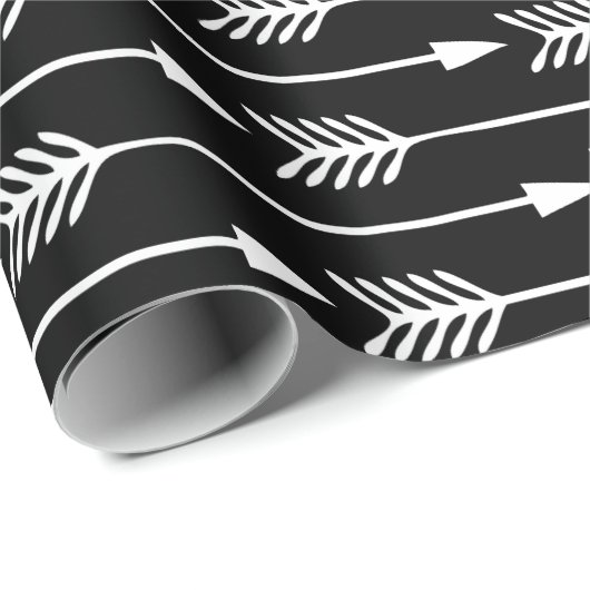 Schwarz-Weiß-Pfeile Geschenkpapier (Rolleneckpunkt)