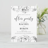 Schwarz-Weiß-Pfennig Hochzeit nach dem Party Einladung (Stehend Vorderseite)