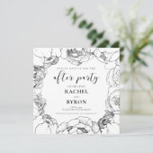 Schwarz-Weiß-Pfennig Hochzeit nach dem Party Einladung (Stehend Vorderseite)
