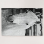 Schwarz-Weiß-Pferd-Fotografie Puzzle (Horizontal)
