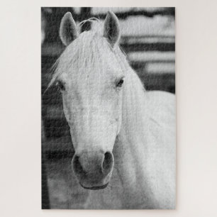 Schwarz-Weiß-Pferd-Fotografie Puzzle