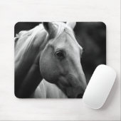 Schwarz Weiß Pferd Mousepad (Mit Mouse)