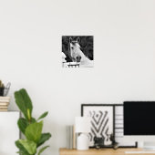 Schwarz-Weiß-Pferd Poster (Heimbüro)