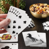 Schwarz Weiß Pferd Spielkarten (In Situ)