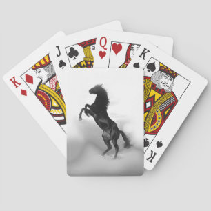 Schwarz Weiß Pferd Spielkarten