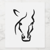 Schwarz-Weiß-Pferd Weinetikett (Einzelnes Label)