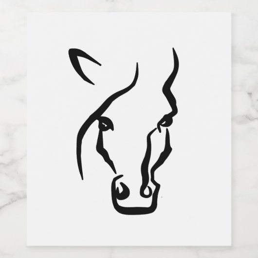 Schwarz-Weiß-Pferd Weinetikett (Einzelnes Label)