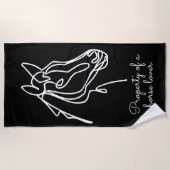 Schwarz-Weiß-Pferd zeichne Badetuch (Vorderseite)