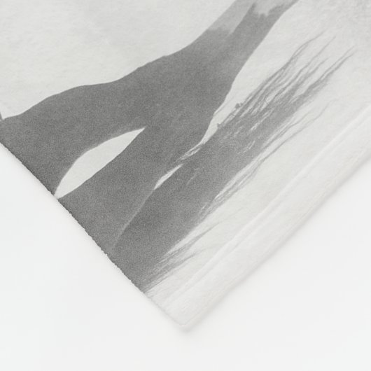 Schwarz-Weiß-Pferde Fleecedecke (Ecke)