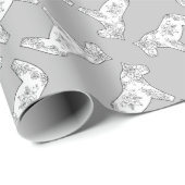 Schwarz-Weiß-Pferde Geschenkpapier (Rolleneckpunkt)