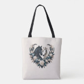 Schwarz-Weiß-Pferde in der Liebe Tasche (Rückseite)