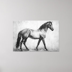 Schwarz-Weiß-Pferde in Monochrom Große Wandkunst Leinwanddruck