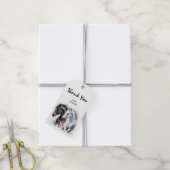 Schwarz-Weiß-Pferde in Wasserfarbe Geschenkanhänger (Mit Garn)