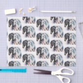 Schwarz-Weiß-Pferde in Wasserfarbe Seidenpapier (Handwerk)