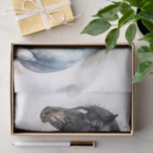 Schwarz-Weiß-Pferde in Wasserfarbe Seidenpapier (Geschenk)