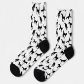 Schwarz-Weiß-Pferdemuster Socken (Linkes Detail)
