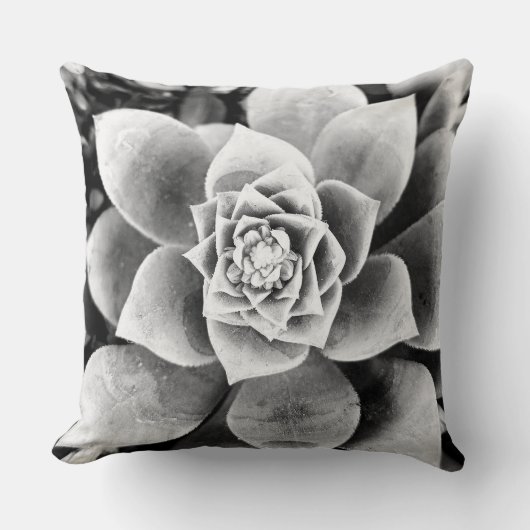 Schwarz-Weiß-Pflanze Kissen Kissen (Vorderseite)
