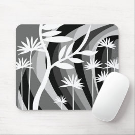 Schwarz-Weiß-Pflanze Mousepad