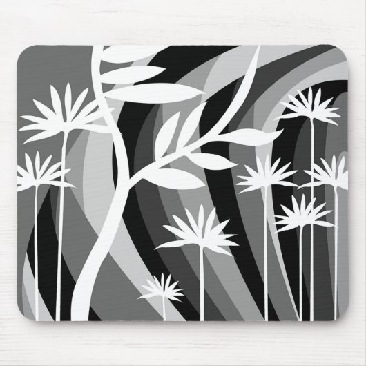 Schwarz-Weiß-Pflanze Mousepad (Vorne)