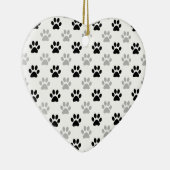 Schwarz-Weiß-Pfotendruck Keramikornament (Rechts)